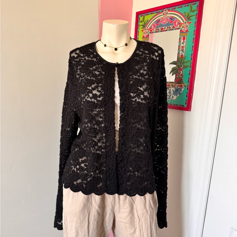 Connected Apparel Black Lace Sleeve